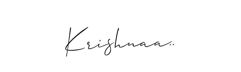 You should practise on your own different ways (Allison_Script) to write your name (Krishnaa..) in signature. don't let someone else do it for you. Krishnaa.. signature style 2 images and pictures png