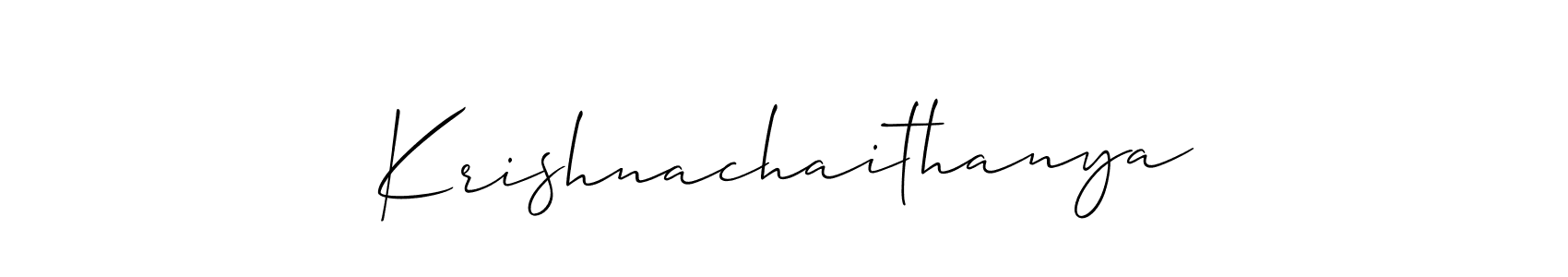 if you are searching for the best signature style for your name Krishnachaithanya. so please give up your signature search. here we have designed multiple signature styles  using Allison_Script. Krishnachaithanya signature style 2 images and pictures png