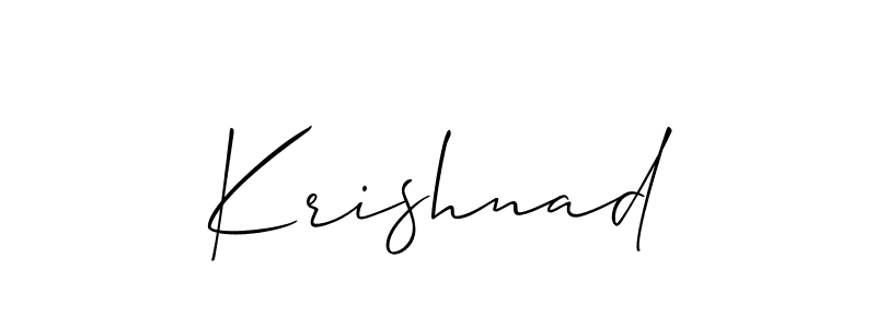 Also we have Krishnad name is the best signature style. Create professional handwritten signature collection using Allison_Script autograph style. Krishnad signature style 2 images and pictures png