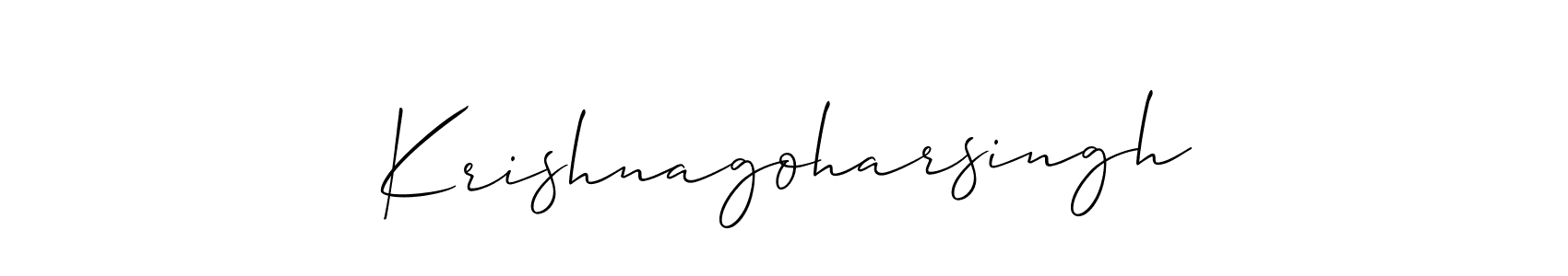 Also You can easily find your signature by using the search form. We will create Krishnagoharsingh name handwritten signature images for you free of cost using Allison_Script sign style. Krishnagoharsingh signature style 2 images and pictures png