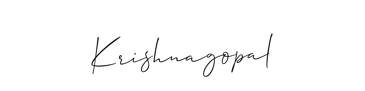 Create a beautiful signature design for name Krishnagopal. With this signature (Allison_Script) fonts, you can make a handwritten signature for free. Krishnagopal signature style 2 images and pictures png
