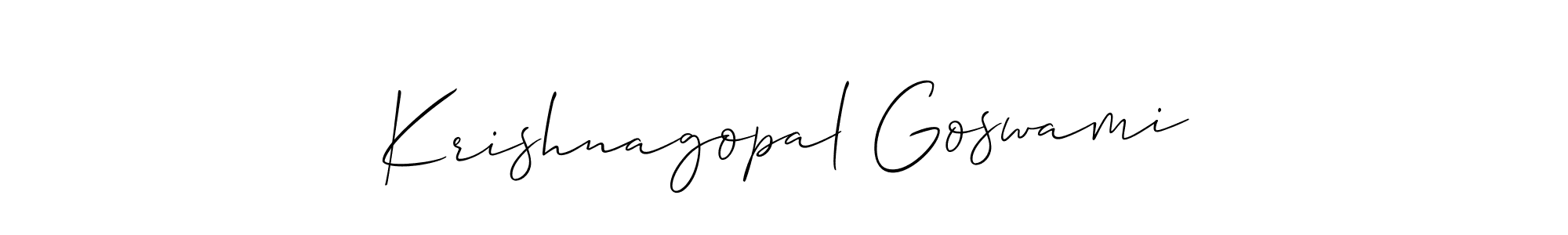 How to make Krishnagopal Goswami signature? Allison_Script is a professional autograph style. Create handwritten signature for Krishnagopal Goswami name. Krishnagopal Goswami signature style 2 images and pictures png