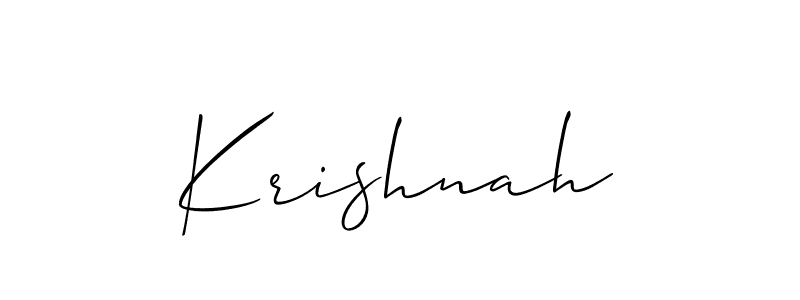 How to make Krishnah signature? Allison_Script is a professional autograph style. Create handwritten signature for Krishnah name. Krishnah signature style 2 images and pictures png