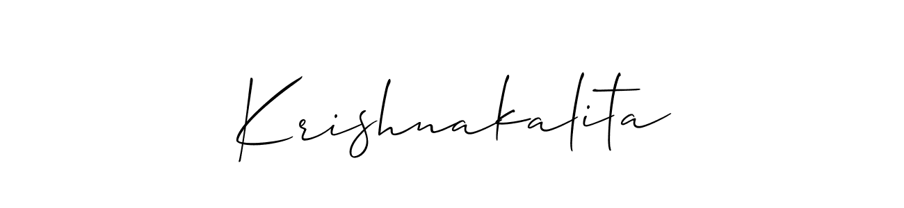 Design your own signature with our free online signature maker. With this signature software, you can create a handwritten (Allison_Script) signature for name Krishnakalita. Krishnakalita signature style 2 images and pictures png