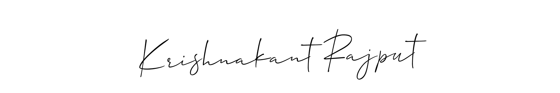 The best way (Allison_Script) to make a short signature is to pick only two or three words in your name. The name Krishnakant Rajput include a total of six letters. For converting this name. Krishnakant Rajput signature style 2 images and pictures png