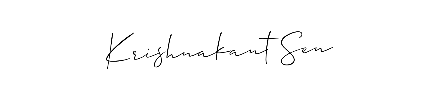 This is the best signature style for the Krishnakant Sen name. Also you like these signature font (Allison_Script). Mix name signature. Krishnakant Sen signature style 2 images and pictures png