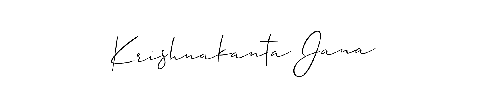 You should practise on your own different ways (Allison_Script) to write your name (Krishnakanta Jana) in signature. don't let someone else do it for you. Krishnakanta Jana signature style 2 images and pictures png