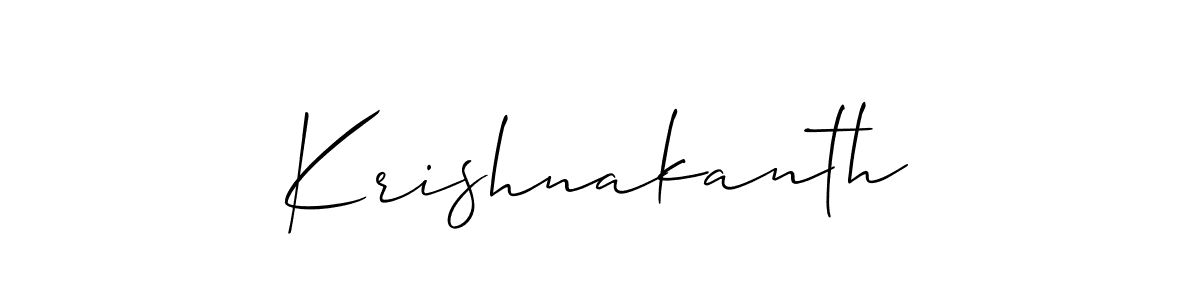 Use a signature maker to create a handwritten signature online. With this signature software, you can design (Allison_Script) your own signature for name Krishnakanth. Krishnakanth signature style 2 images and pictures png