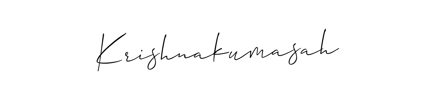 How to Draw Krishnakumasah signature style? Allison_Script is a latest design signature styles for name Krishnakumasah. Krishnakumasah signature style 2 images and pictures png