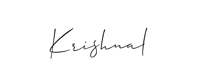 if you are searching for the best signature style for your name Krishnal. so please give up your signature search. here we have designed multiple signature styles  using Allison_Script. Krishnal signature style 2 images and pictures png