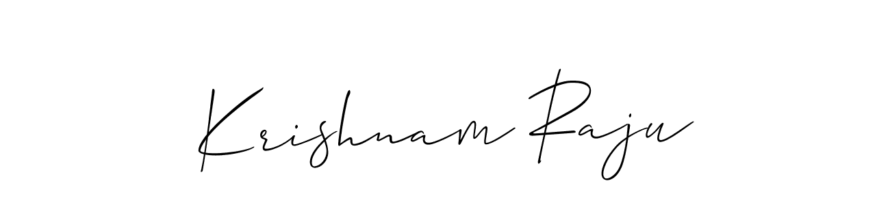 Make a beautiful signature design for name Krishnam Raju. With this signature (Allison_Script) style, you can create a handwritten signature for free. Krishnam Raju signature style 2 images and pictures png