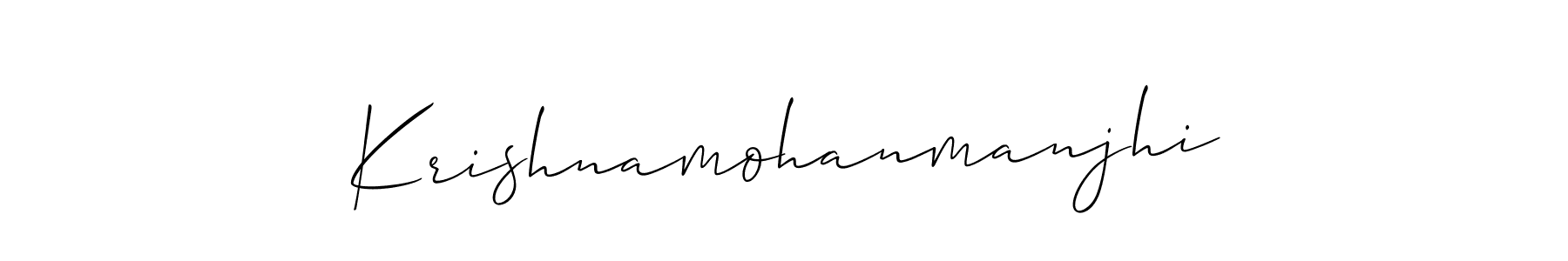 The best way (Allison_Script) to make a short signature is to pick only two or three words in your name. The name Krishnamohanmanjhi include a total of six letters. For converting this name. Krishnamohanmanjhi signature style 2 images and pictures png