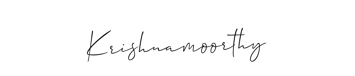 Krishnamoorthy stylish signature style. Best Handwritten Sign (Allison_Script) for my name. Handwritten Signature Collection Ideas for my name Krishnamoorthy. Krishnamoorthy signature style 2 images and pictures png