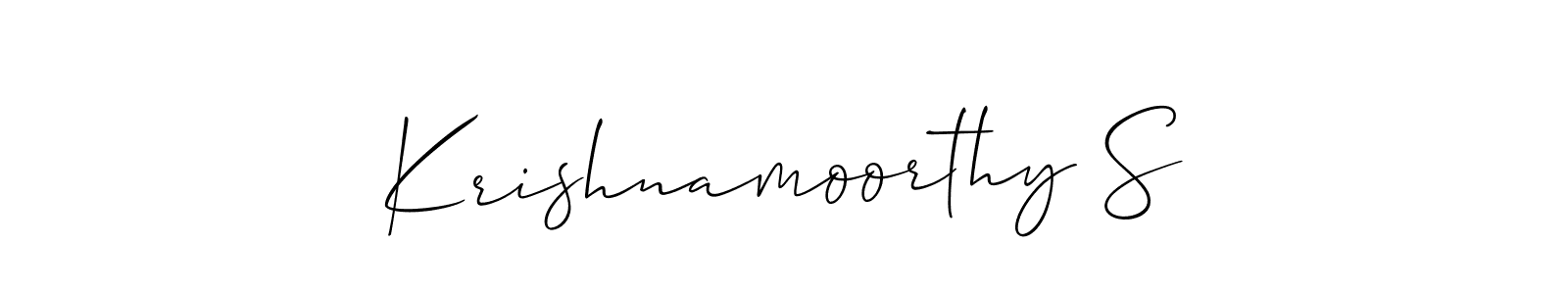 Create a beautiful signature design for name Krishnamoorthy S. With this signature (Allison_Script) fonts, you can make a handwritten signature for free. Krishnamoorthy S signature style 2 images and pictures png