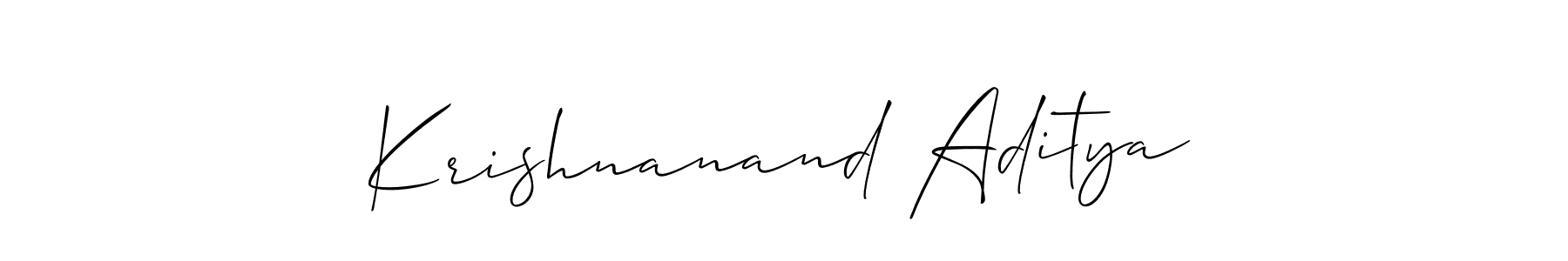 Make a beautiful signature design for name Krishnanand Aditya. With this signature (Allison_Script) style, you can create a handwritten signature for free. Krishnanand Aditya signature style 2 images and pictures png