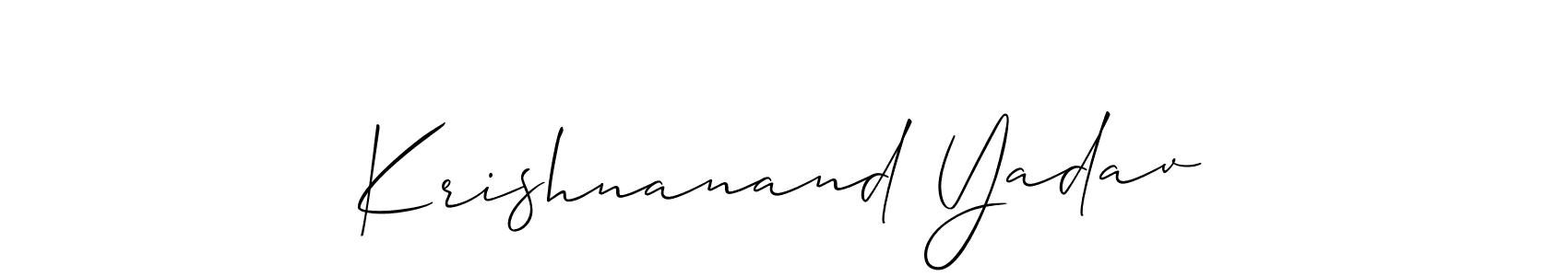 Also You can easily find your signature by using the search form. We will create Krishnanand Yadav name handwritten signature images for you free of cost using Allison_Script sign style. Krishnanand Yadav signature style 2 images and pictures png