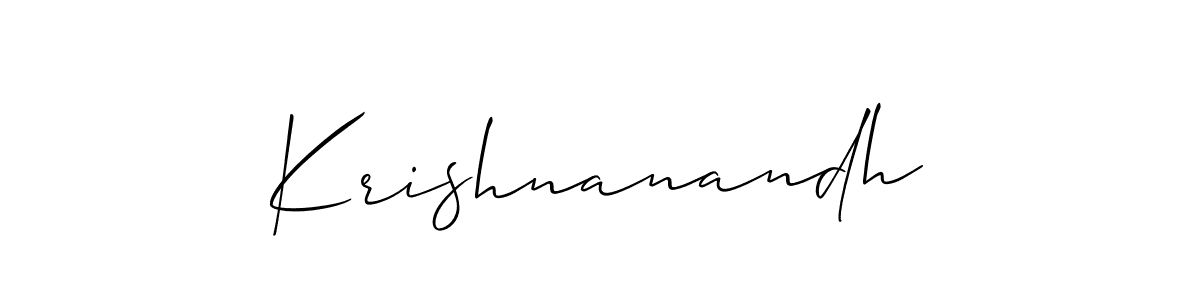 Also we have Krishnanandh name is the best signature style. Create professional handwritten signature collection using Allison_Script autograph style. Krishnanandh signature style 2 images and pictures png