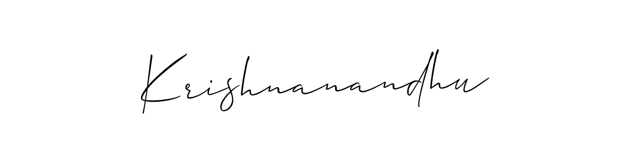 Krishnanandhu stylish signature style. Best Handwritten Sign (Allison_Script) for my name. Handwritten Signature Collection Ideas for my name Krishnanandhu. Krishnanandhu signature style 2 images and pictures png