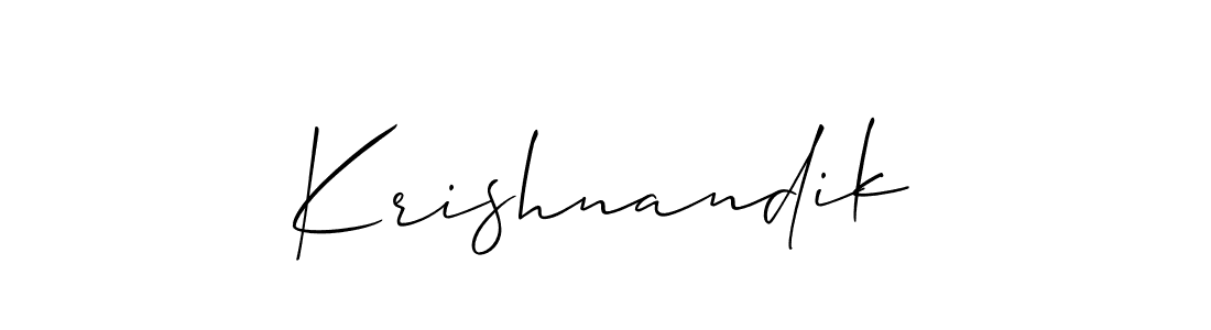 How to make Krishnandik signature? Allison_Script is a professional autograph style. Create handwritten signature for Krishnandik name. Krishnandik signature style 2 images and pictures png
