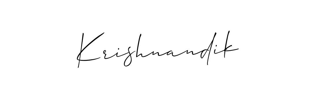 Make a short Krishnandik signature style. Manage your documents anywhere anytime using Allison_Script. Create and add eSignatures, submit forms, share and send files easily. Krishnandik signature style 2 images and pictures png