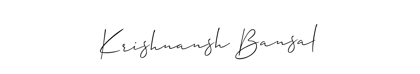 See photos of Krishnansh Bansal official signature by Spectra . Check more albums & portfolios. Read reviews & check more about Allison_Script font. Krishnansh Bansal signature style 2 images and pictures png