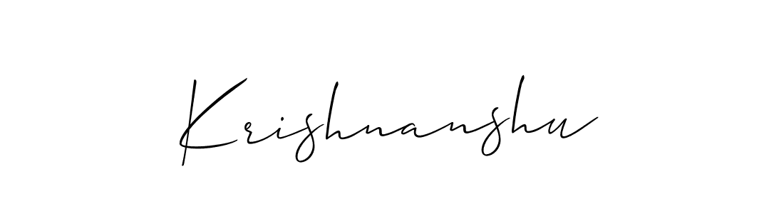 Create a beautiful signature design for name Krishnanshu. With this signature (Allison_Script) fonts, you can make a handwritten signature for free. Krishnanshu signature style 2 images and pictures png