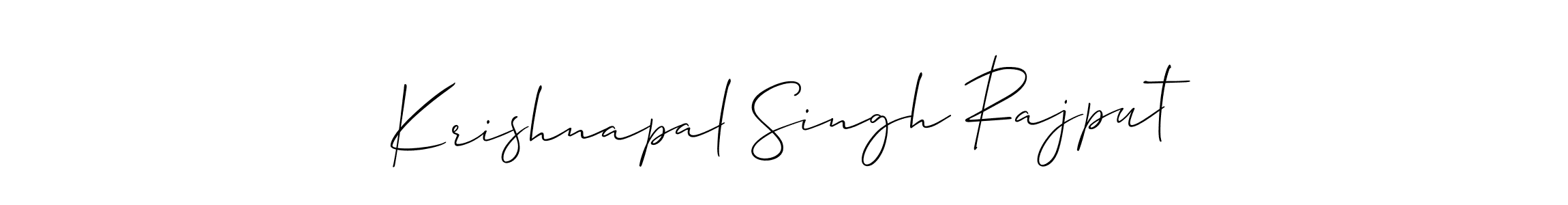 How to make Krishnapal Singh Rajput name signature. Use Allison_Script style for creating short signs online. This is the latest handwritten sign. Krishnapal Singh Rajput signature style 2 images and pictures png