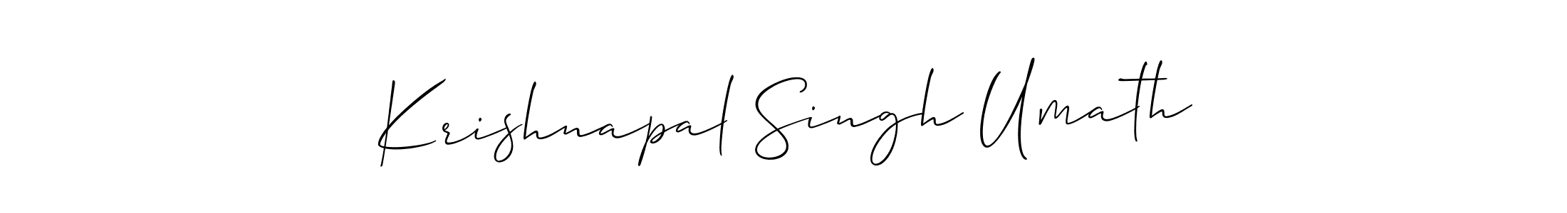 The best way (Allison_Script) to make a short signature is to pick only two or three words in your name. The name Krishnapal Singh Umath include a total of six letters. For converting this name. Krishnapal Singh Umath signature style 2 images and pictures png