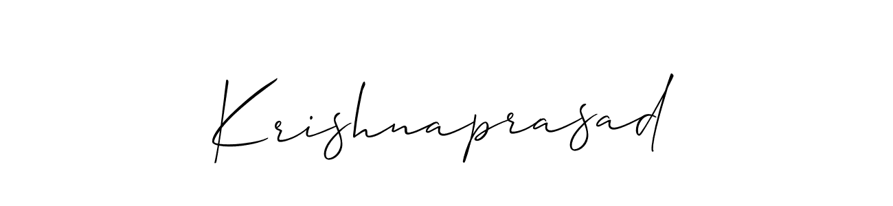 Make a short Krishnaprasad signature style. Manage your documents anywhere anytime using Allison_Script. Create and add eSignatures, submit forms, share and send files easily. Krishnaprasad signature style 2 images and pictures png