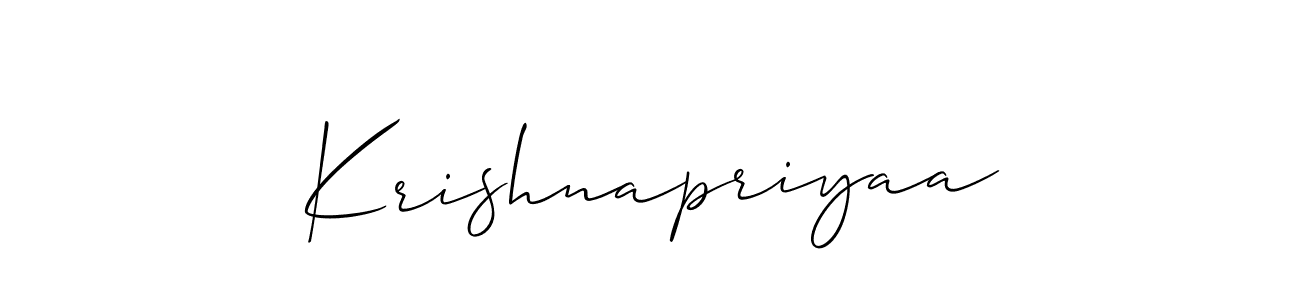 Krishnapriyaa stylish signature style. Best Handwritten Sign (Allison_Script) for my name. Handwritten Signature Collection Ideas for my name Krishnapriyaa. Krishnapriyaa signature style 2 images and pictures png