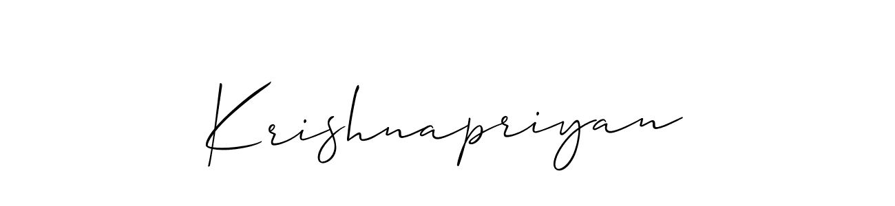 Krishnapriyan stylish signature style. Best Handwritten Sign (Allison_Script) for my name. Handwritten Signature Collection Ideas for my name Krishnapriyan. Krishnapriyan signature style 2 images and pictures png