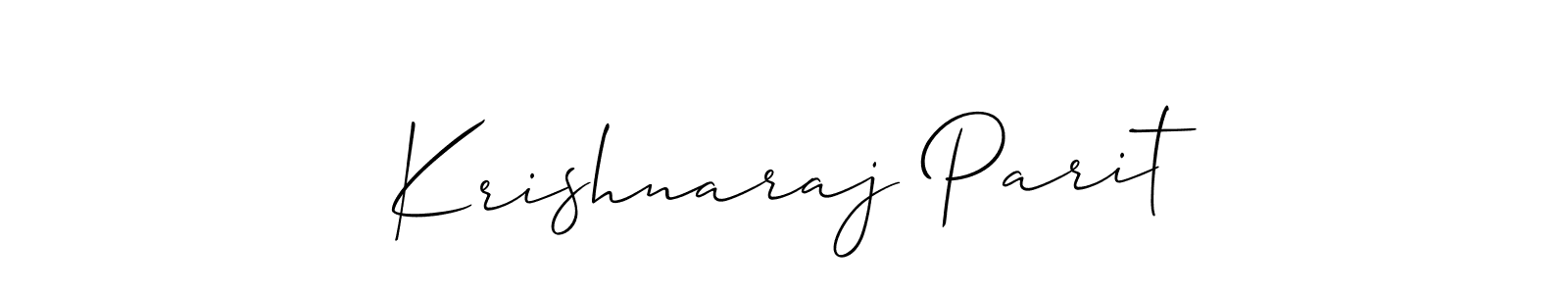 Use a signature maker to create a handwritten signature online. With this signature software, you can design (Allison_Script) your own signature for name Krishnaraj Parit. Krishnaraj Parit signature style 2 images and pictures png