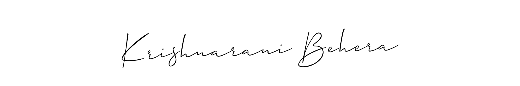 Krishnarani Behera stylish signature style. Best Handwritten Sign (Allison_Script) for my name. Handwritten Signature Collection Ideas for my name Krishnarani Behera. Krishnarani Behera signature style 2 images and pictures png