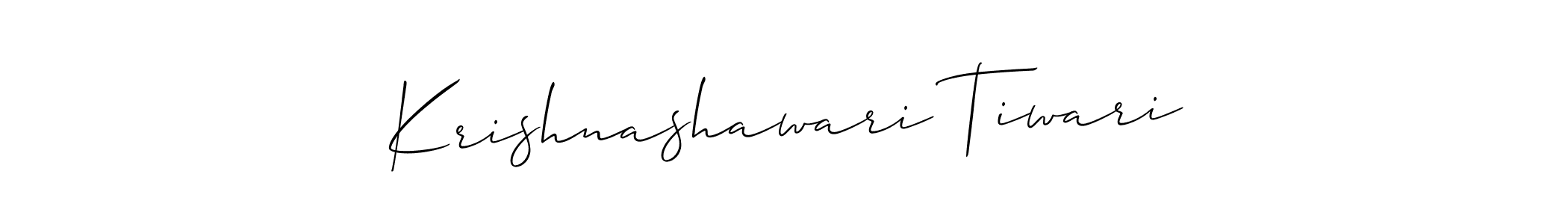 Also You can easily find your signature by using the search form. We will create Krishnashawari Tiwari name handwritten signature images for you free of cost using Allison_Script sign style. Krishnashawari Tiwari signature style 2 images and pictures png