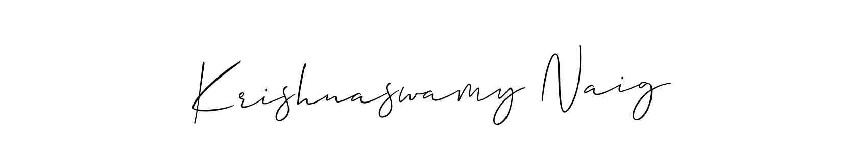 Krishnaswamy Naig stylish signature style. Best Handwritten Sign (Allison_Script) for my name. Handwritten Signature Collection Ideas for my name Krishnaswamy Naig. Krishnaswamy Naig signature style 2 images and pictures png