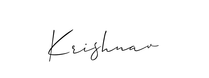 Also we have Krishnav name is the best signature style. Create professional handwritten signature collection using Allison_Script autograph style. Krishnav signature style 2 images and pictures png