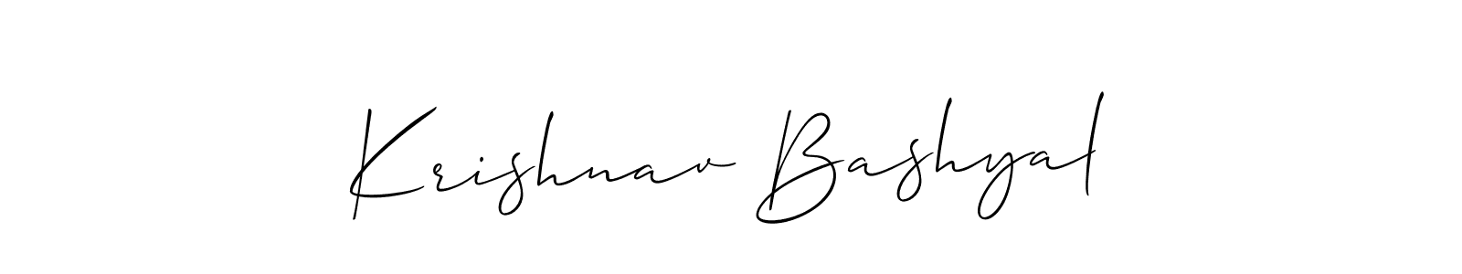 How to make Krishnav Bashyal signature? Allison_Script is a professional autograph style. Create handwritten signature for Krishnav Bashyal name. Krishnav Bashyal signature style 2 images and pictures png