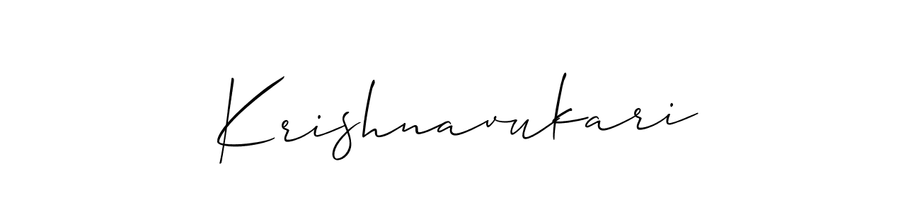 Krishnavukari stylish signature style. Best Handwritten Sign (Allison_Script) for my name. Handwritten Signature Collection Ideas for my name Krishnavukari. Krishnavukari signature style 2 images and pictures png