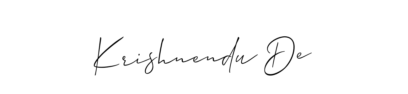 Design your own signature with our free online signature maker. With this signature software, you can create a handwritten (Allison_Script) signature for name Krishnendu De. Krishnendu De signature style 2 images and pictures png