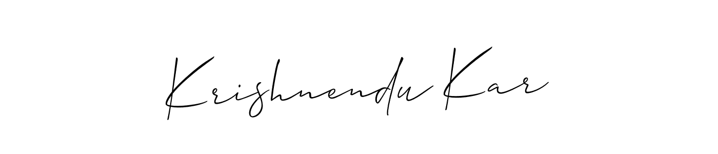 Make a beautiful signature design for name Krishnendu Kar. With this signature (Allison_Script) style, you can create a handwritten signature for free. Krishnendu Kar signature style 2 images and pictures png