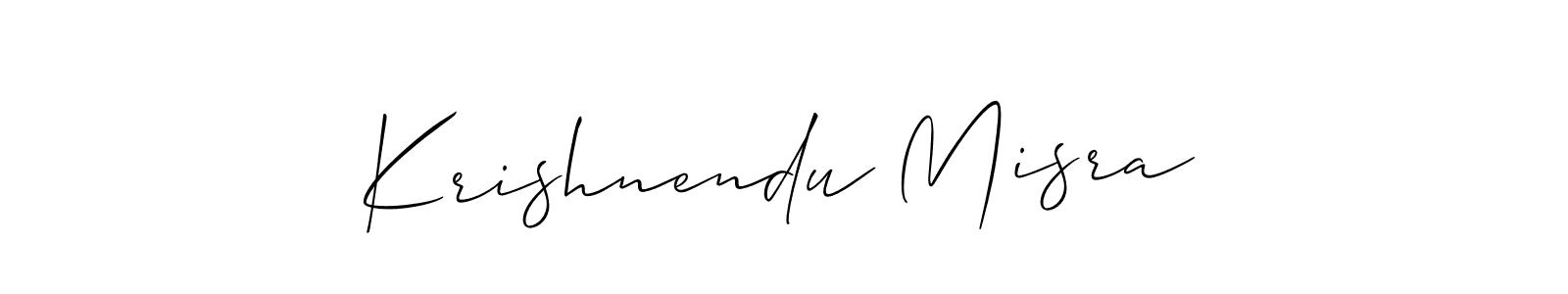 Allison_Script is a professional signature style that is perfect for those who want to add a touch of class to their signature. It is also a great choice for those who want to make their signature more unique. Get Krishnendu Misra name to fancy signature for free. Krishnendu Misra signature style 2 images and pictures png