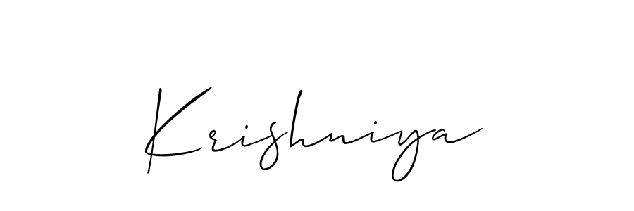 Make a beautiful signature design for name Krishniya. With this signature (Allison_Script) style, you can create a handwritten signature for free. Krishniya signature style 2 images and pictures png