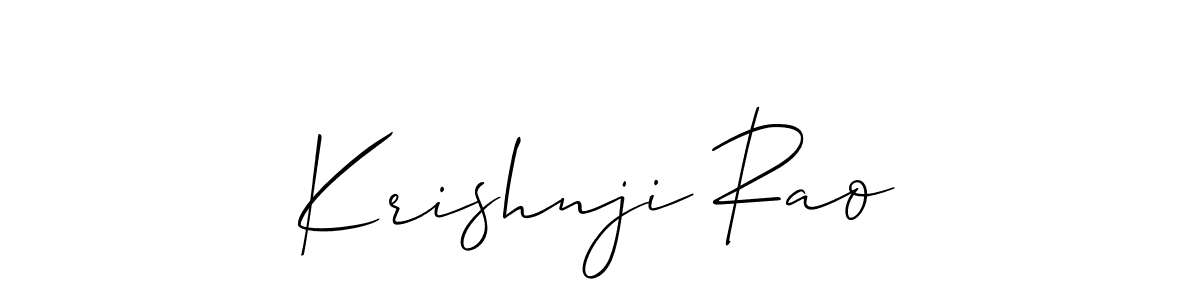 Create a beautiful signature design for name Krishnji Rao. With this signature (Allison_Script) fonts, you can make a handwritten signature for free. Krishnji Rao signature style 2 images and pictures png