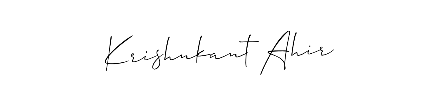 Design your own signature with our free online signature maker. With this signature software, you can create a handwritten (Allison_Script) signature for name Krishnkant Ahir. Krishnkant Ahir signature style 2 images and pictures png