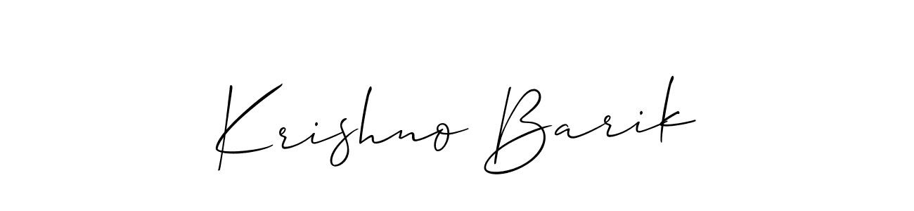 Allison_Script is a professional signature style that is perfect for those who want to add a touch of class to their signature. It is also a great choice for those who want to make their signature more unique. Get Krishno Barik name to fancy signature for free. Krishno Barik signature style 2 images and pictures png