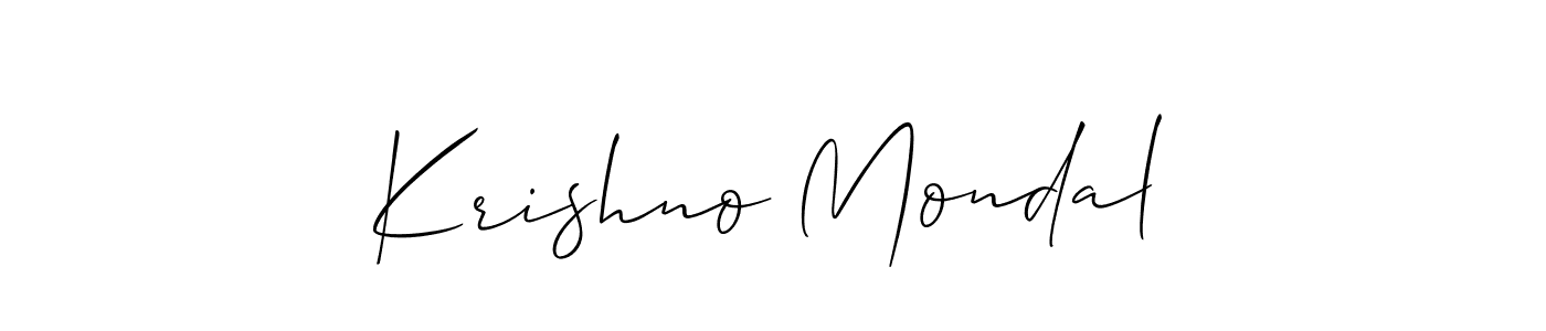 Design your own signature with our free online signature maker. With this signature software, you can create a handwritten (Allison_Script) signature for name Krishno Mondal. Krishno Mondal signature style 2 images and pictures png