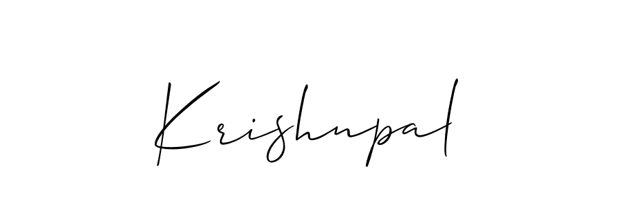 How to make Krishnpal name signature. Use Allison_Script style for creating short signs online. This is the latest handwritten sign. Krishnpal signature style 2 images and pictures png