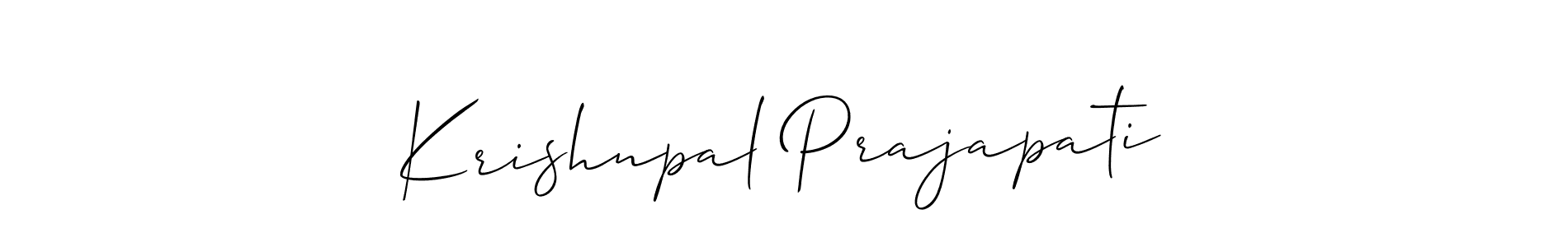 How to make Krishnpal Prajapati signature? Allison_Script is a professional autograph style. Create handwritten signature for Krishnpal Prajapati name. Krishnpal Prajapati signature style 2 images and pictures png