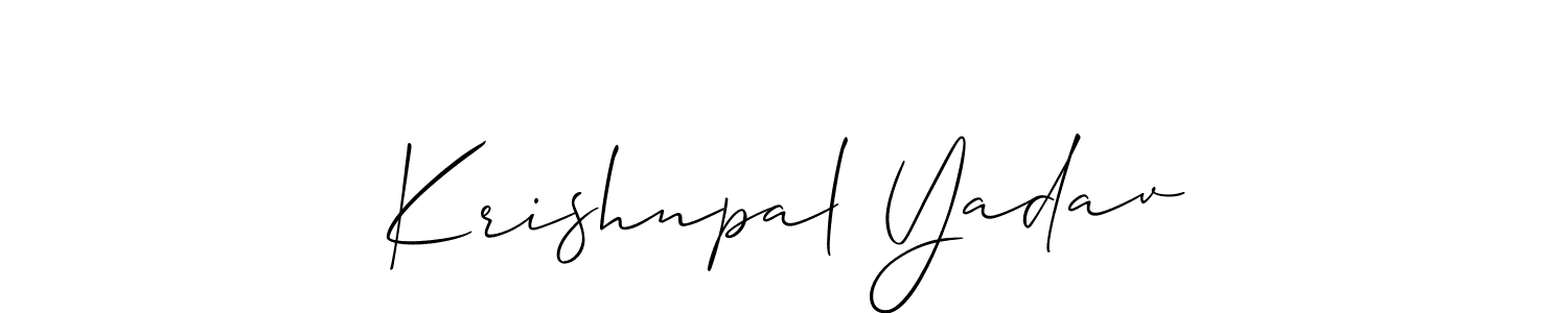 Make a beautiful signature design for name Krishnpal Yadav. With this signature (Allison_Script) style, you can create a handwritten signature for free. Krishnpal Yadav signature style 2 images and pictures png