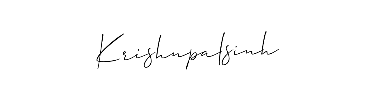 Also we have Krishnpalsinh name is the best signature style. Create professional handwritten signature collection using Allison_Script autograph style. Krishnpalsinh signature style 2 images and pictures png